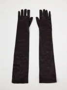 Long black gloves made of soft fabric