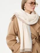 Cream scarf with wool