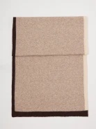 Beige scarf with wool trim
