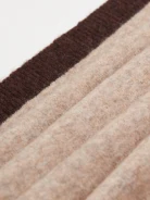 Beige scarf with wool trim