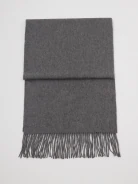 Gray cashmere scarf with tassels