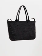 Duża skórzana torebka shopper w czarnym kolorze