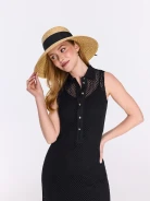 Handwoven hat with a bow