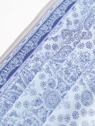 Silk scarf with blue patterns