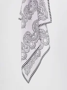 White silk scarf with small dots