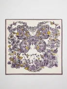 Silk scarf with purple butterflies