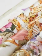 Light silk scarf with colorful flowers