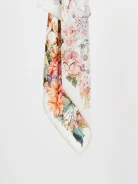Light silk scarf with colorful flowers
