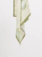 Silk scarf with a shell and coral pattern