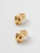 Gold-plated earrings with a unique shape