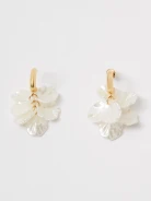 Gold-plated shell earrings