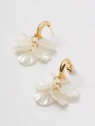 Gold-plated shell earrings