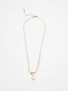 Pearl necklace with gold-plated pendant