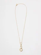 Gold-plated necklace with a decorative pendant with cubic zirconias