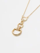 Gold-plated necklace with a decorative pendant with cubic zirconias