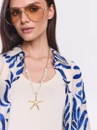 Gold-plated necklace with pearls and a pendant