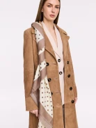 Square patterned wool and silk scarf