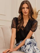 BLACK SILK BLOUSE