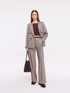 Brown blouse with short raglan sleeves