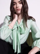 Elegant mint shirt with tie