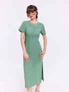 Pistachio-colored viscose dress
