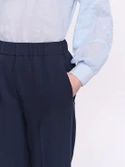 Elegant navy blue cigarette pants