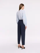 Elegant navy blue cigarette pants