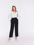 Elegant high-waisted pants in graphite