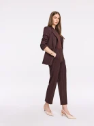 Brown striped cigarette pants