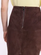 Chocolate suede leather skirt