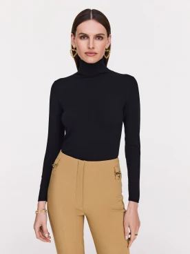 Black viscose turtleneck jumper