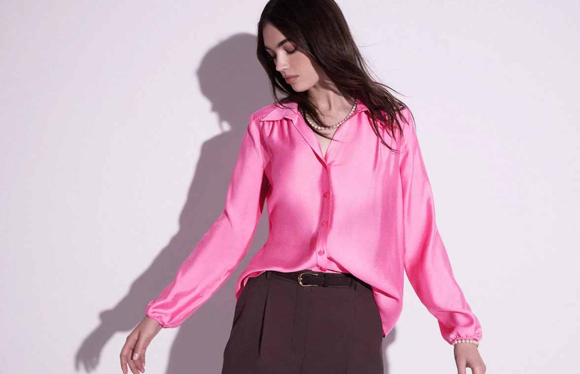 Pink shirt with collar