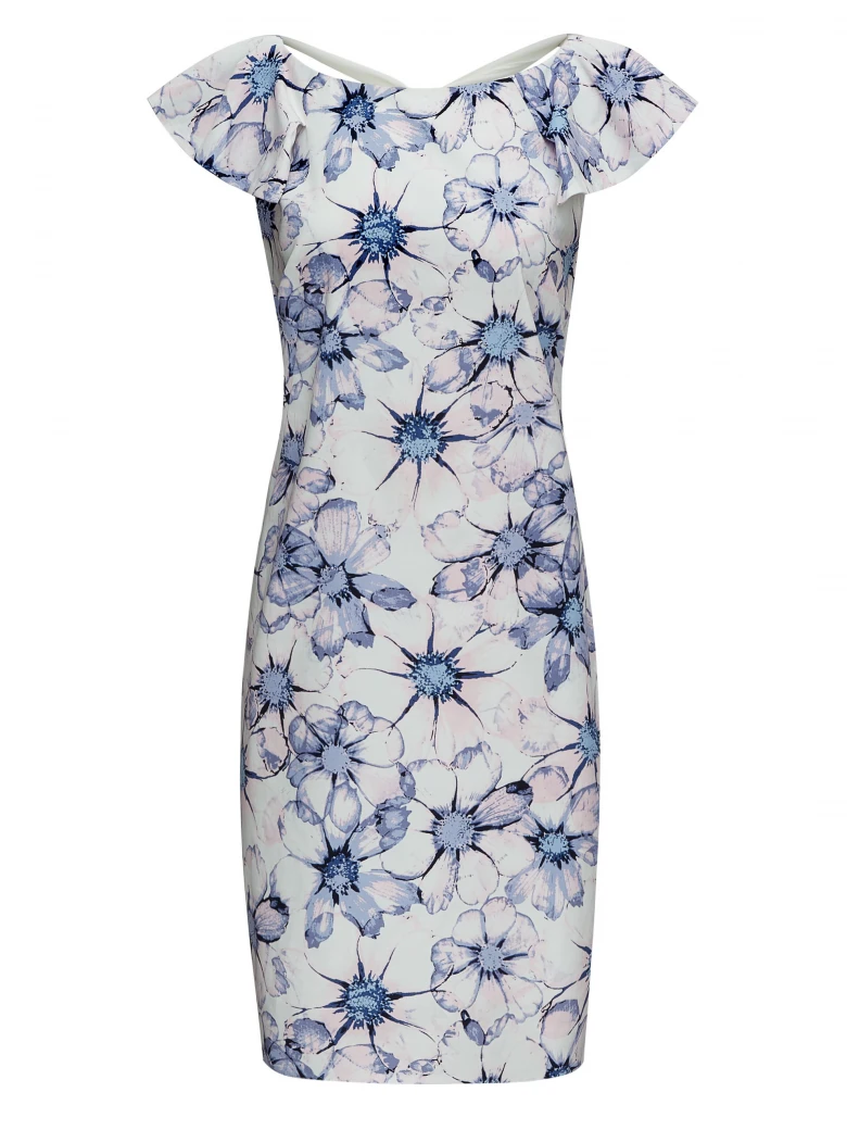FITTED FLORAL PATTERN DRESS