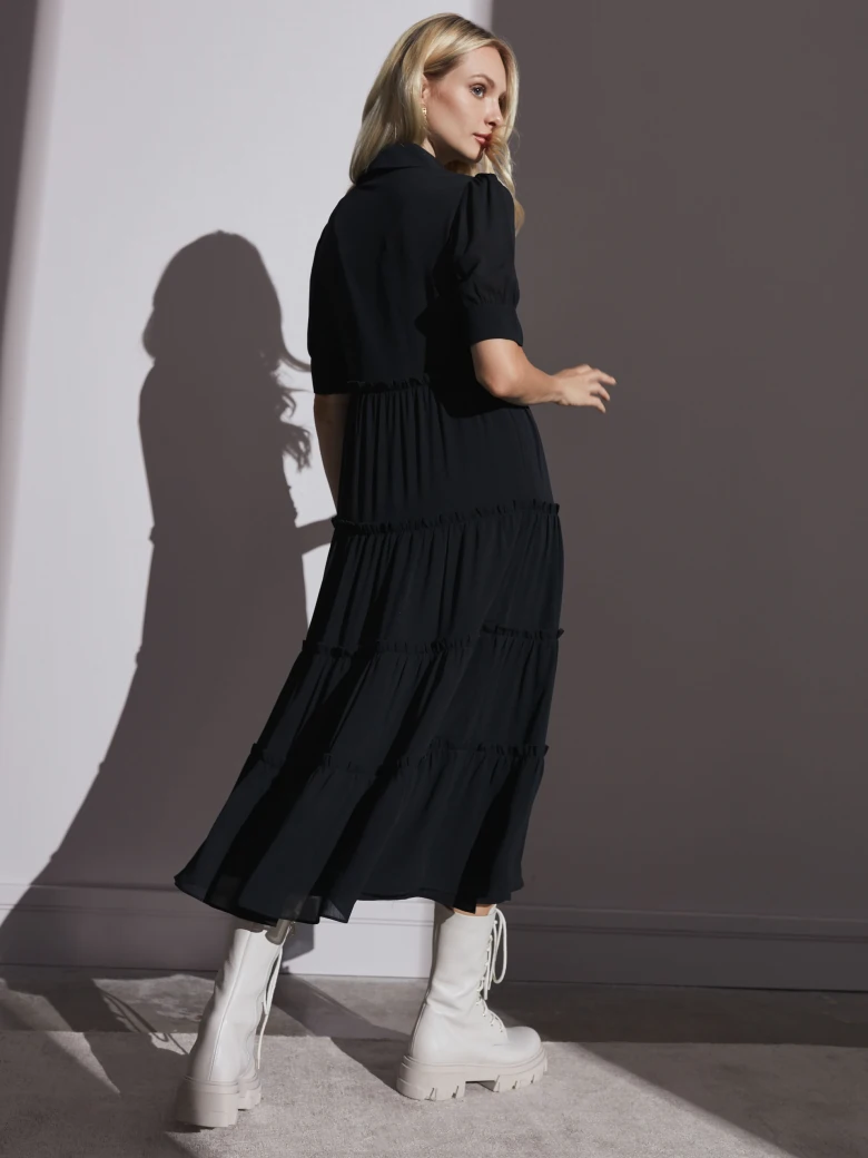 LONG DRESS WITH SHORT SLEEVES