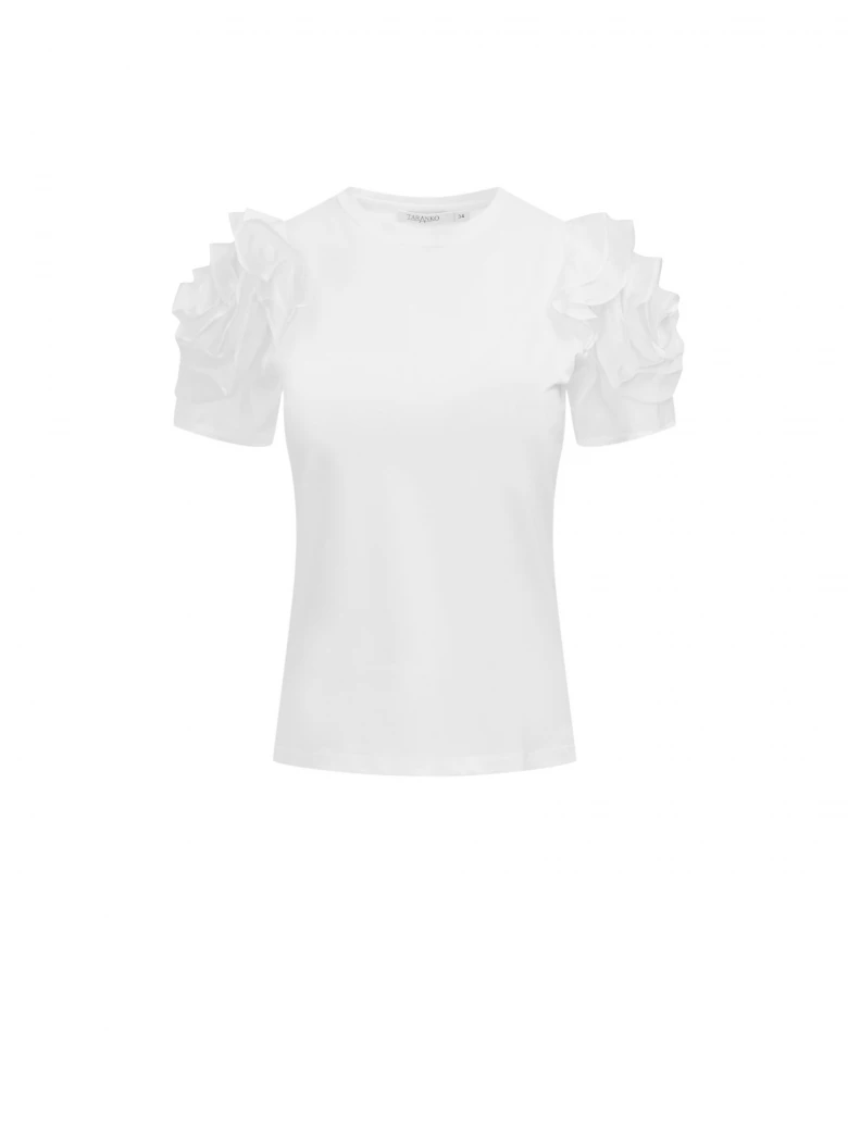 White blouse with rose sleeves