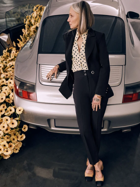 Eleganckie spodnie cygaretki z wysokim stanem
