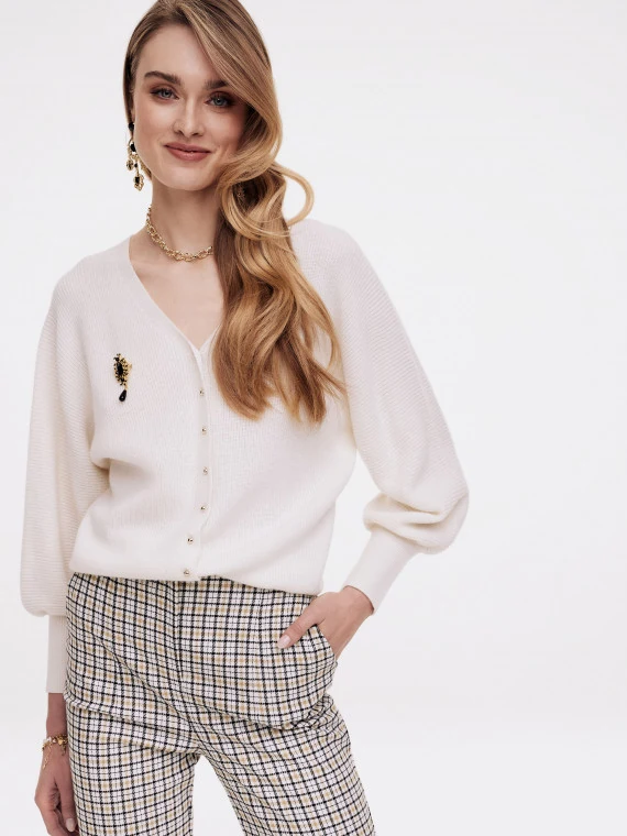 Cardigan with buff sleeves