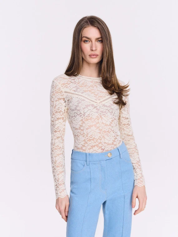 Cream lace blouse