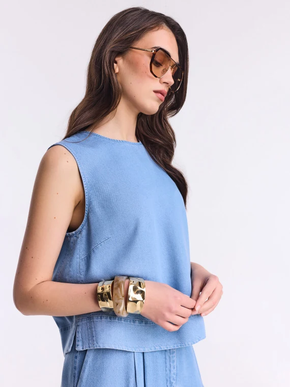 Loose denim blouse