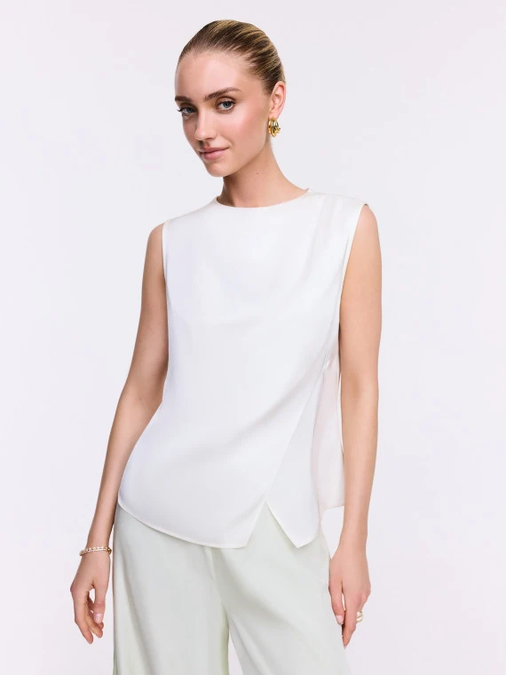 Asymmetrical sleeveless blouse