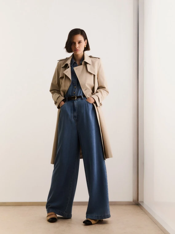 Light blue denim jumpsuit