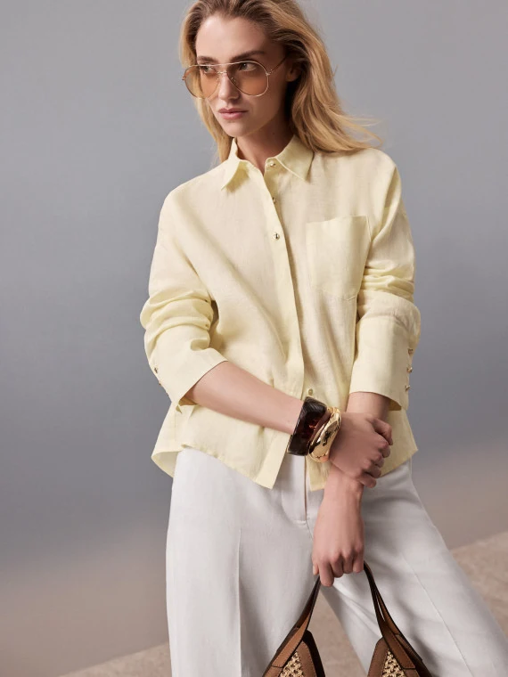 Bright yellow linen shirt