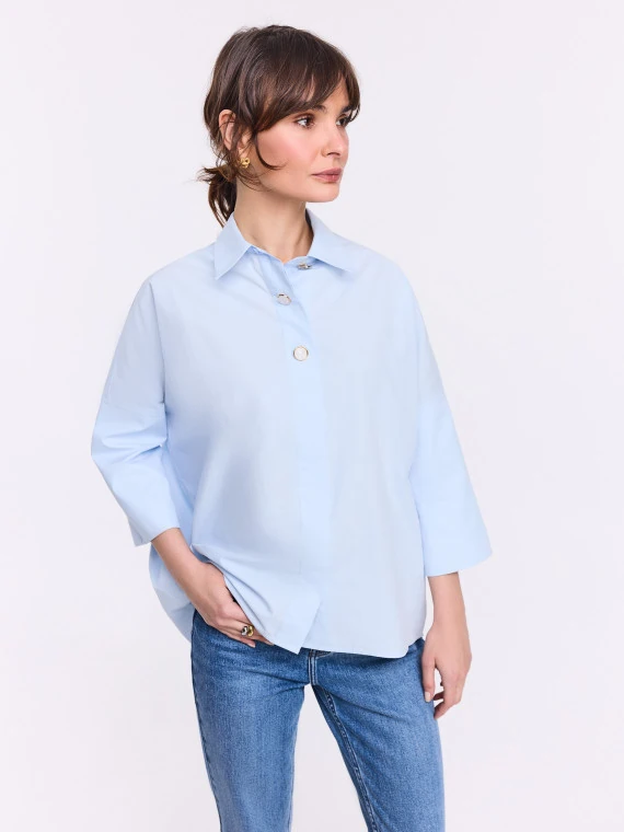Blue cotton oversized shirt