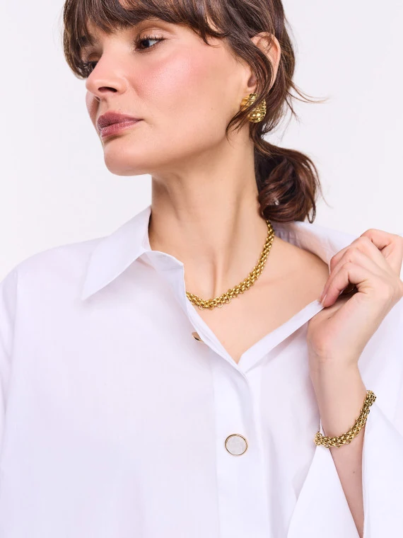 Oversized white cotton shirt