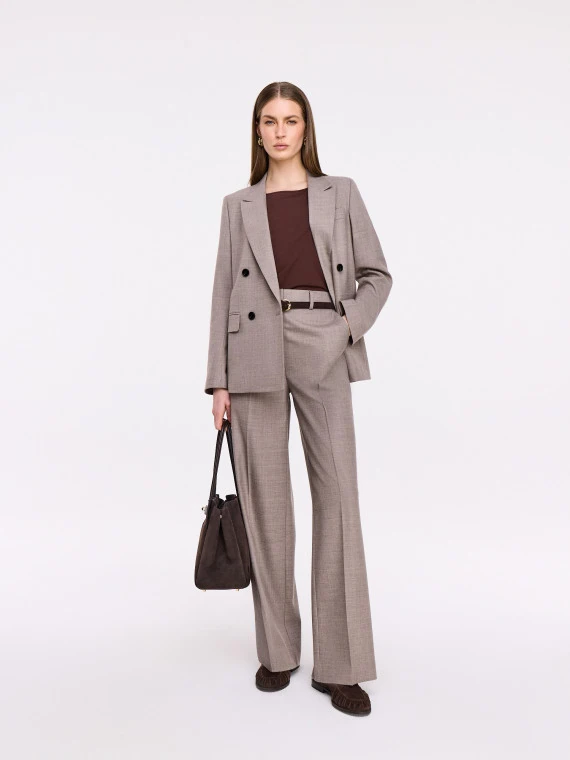 Taupe wide-leg pants