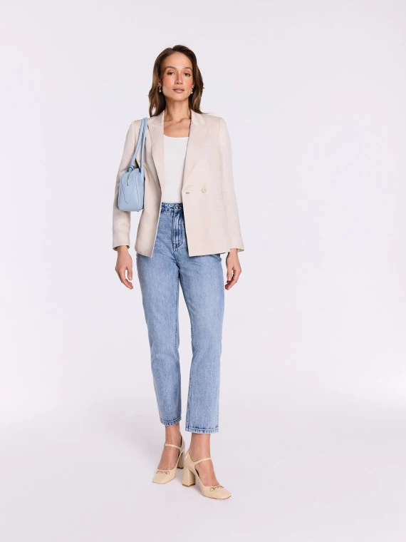 High-waisted mom jeans
