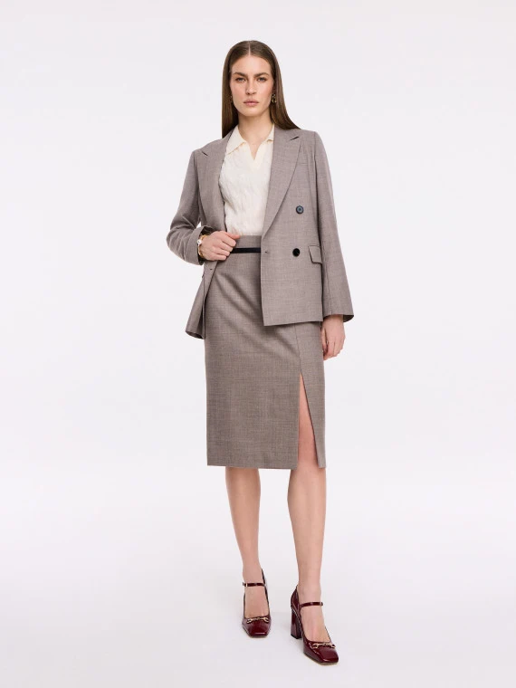 Taupe pencil skirt