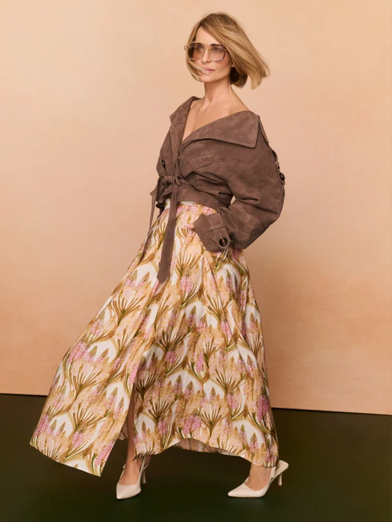 Long skirt with original print