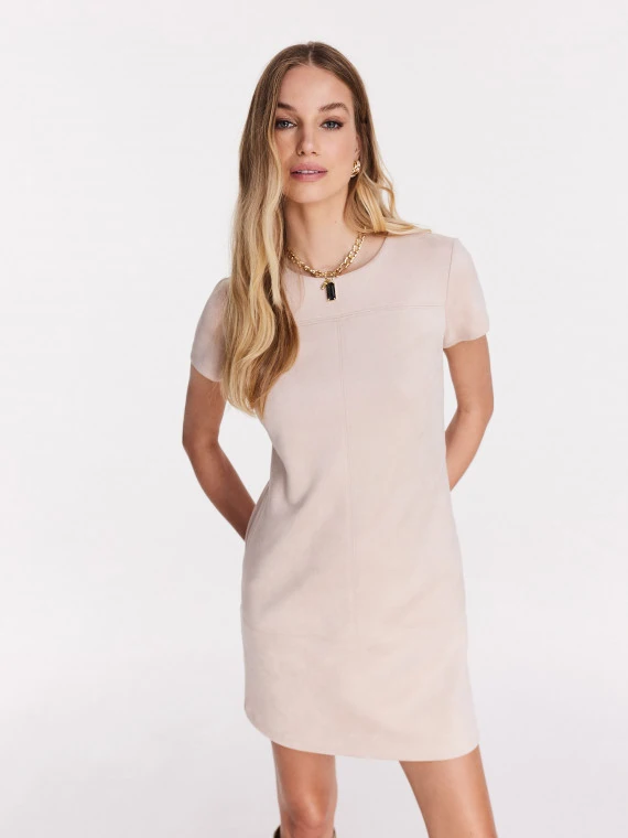 Short simple dress in powder color
