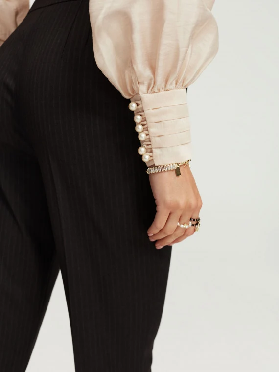 Light color blouse with ruffles